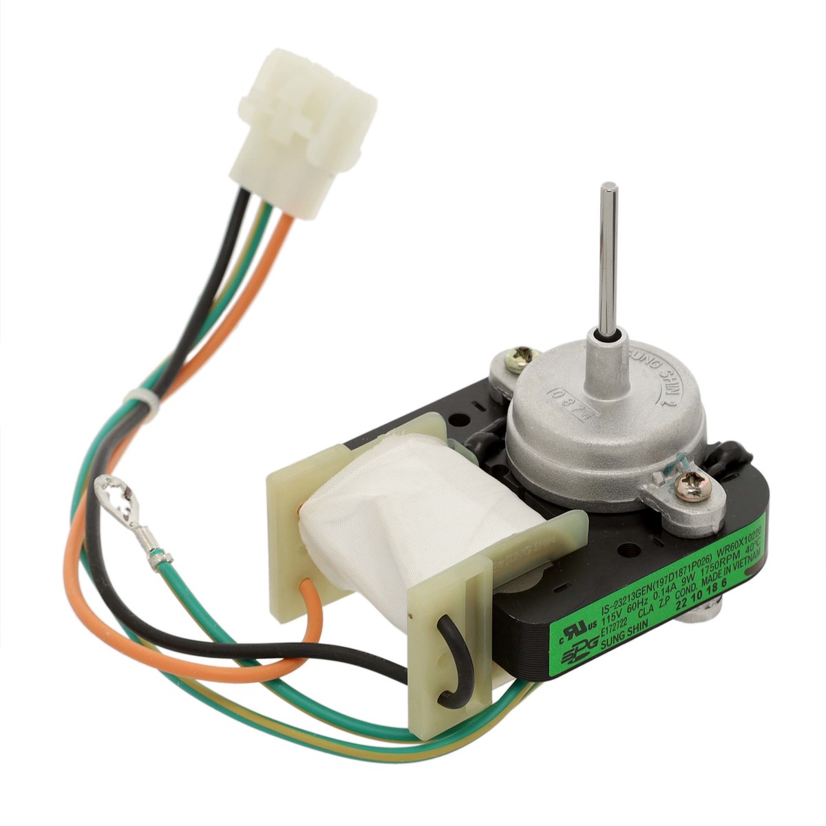 WR01F01600 - Genuine OEM GE Refrigerator Condenser Fan Motor, 9W/115V